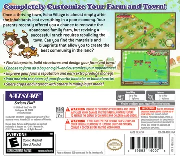 Harvest Moon 3D A New Beginning (Usa) box cover back